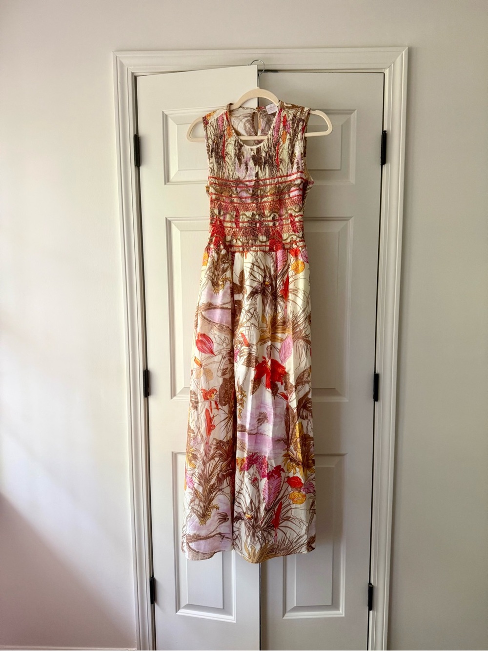 Loretta Caponi size Medium / M Floral Smocked Maxi Gioia Dress
